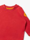 Little Green Radicals Kids' Organic Cotton Raglan Sweatshirt, Soft Red