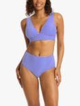 Sea Level Varsity Longline Stripe Bikini Top, Cobalt/White