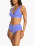 Sea Level Varsity Longline Stripe Bikini Top, Cobalt/White