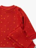 Little Green Radicals Kids' Star Organic Cotton Waffle Pyjama Set, Hazelnut Stars