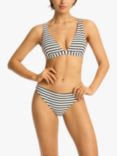 Sea Level Amalfi Longline Triangle Bikini Top, White/Black