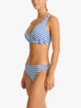 Sea Level Amalfi X Front Bikini Top, Cobalt/White