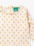 Little Green Radicals Baby Flower Frill Blouse, Cream