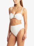 Sea Level Spinnaker Rib High Waist Bikini Bottoms, White