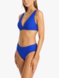 Sea Level Honeycomb Mid-Rise Bikini Bottoms, Cobalt