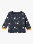 Little Green Radicals Baby Moon Long Sleeve T-Shirt, Blue/Multi