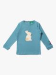 Little Green Radicals Baby Rabbit Long Sleeve T-Shirt, Sky Blue