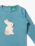 Little Green Radicals Baby Rabbit Long Sleeve T-Shirt, Sky Blue