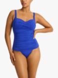 Sea Level Twist Front Light Control Shaping Tankini Top, Cobalt