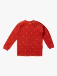 Little Green Radicals Kids' Stars Organic Cotton Waffle Raglan Top, Hazelnut Stars