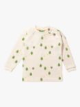 Little Green Radicals Baby Tree Long Sleeve Raglan Top, Cream