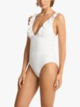 Sea Level Frill Swimsuit, White