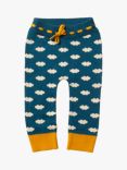 Little Green Radicals Baby Cloud Tie Joggers, Teal Cloud