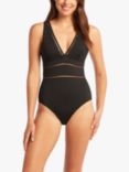 Sea Level Spliced Light Control Shaping Swimsuit