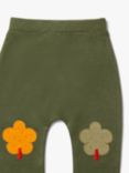 Little Green Radicals Baby Leaf Patch Joggers, Woodland Green