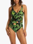 Sea Level Lotus Cross Front Multifit One Piece Swimsuit, Black/Multi