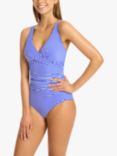 Sea Level Varsity X Front Swimsuit, Cobalt/White