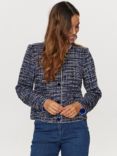 Numph Hattie Tweed Jacket, Clematis Blue