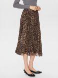 Numph Leona Animal Print Mesh Skirt, Tiger's Eye