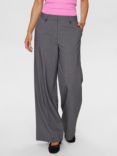 Numph Josephine Pinstripe Trousers, Grey Melange