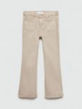 Mango Kids' Flared Jeans, Beige