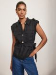 Mint Velvet Sleeveless Utility Shirt, Navy