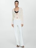 Mango Colombo Crochet Knit Cardigan, White