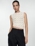 Mango Colombo Knit Top, Natural White