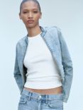 Mango Candela Denim Jacket, Open Blue