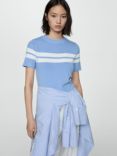 Mango Basico Stripe Knit Top, Blue/White