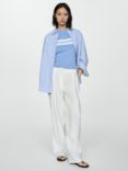 Mango Basico Stripe Knit Top, Blue/White