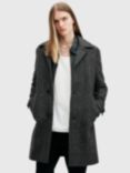 AllSaints Fincher Wool Blend Coat, Brown Mid