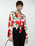 Mango Dulce Floral Shirt, Red/Multi