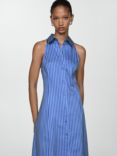 Mango Rose Stripe Dress, Medium Blue