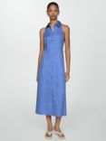 Mango Rose Stripe Dress, Medium Blue