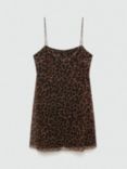 Mango Leoni Leopard Print Dress, Medium Brown