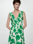 Mango Fraterni Floral Dress, Green/Cream