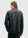 AllSaints Andrius Leather Blazer, Black