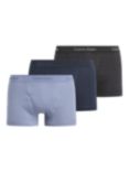 Calvin Klein Cotton Logo Trunks, Pack of 3, Ink/Charcoal