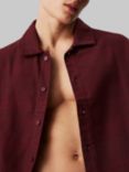 Calvin Klein Long Sleeve Button Down Lounge Set, Truffle Brown