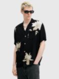 AllSaints Lachaise Floral Short Sleeve Shirt, Black/Multi