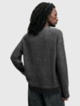 AllSaints Fayde Alpaca Wool Crew Jumper, Grey/White