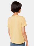 Whistles Isla Round Neck Button Through Top, Yellow