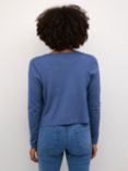 KAFFE Short Cardigan, Blue Indigo