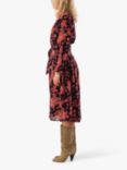 Lollys Laundry Amina Floral Midi Dress, Navy/Red