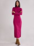 Ro&Zo Petite Rib Knit Midi Dress, Pink