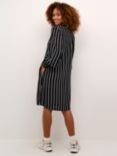 KAFFE Beathe Stripe Dress, Black/Chalk