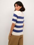 KAFFE Lizza Stripe Knit Jumper, Indigo Blue/White