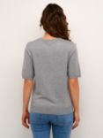 KAFFE Lizza Short Sleeve Jumper, Grey Melange