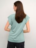 KAFFE Lise V-Neck T-Shirt, Granite Green